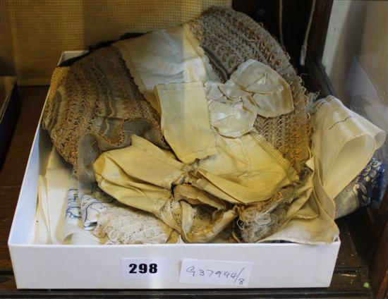 Early bonnet, mittens & commemerative hankies